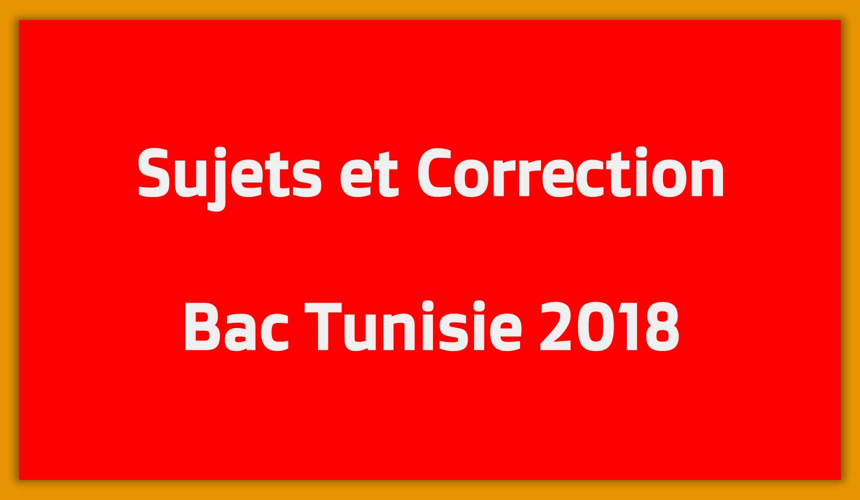 Bac Tunisie 2018